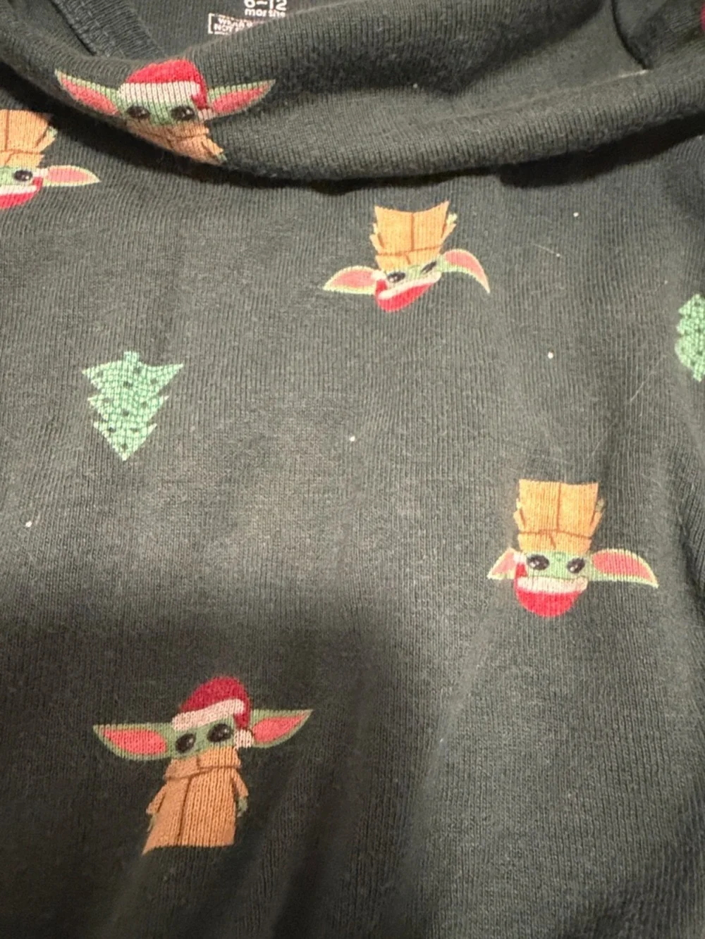 GAP Dark Green Holiday Baby Matching Pajama Set with Character Print